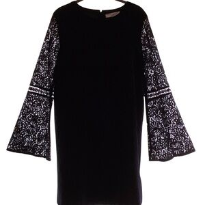 LOFT Navy Blue Long Sleeve Lace Dress